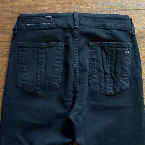 Rag & Bone Black High Rise Raw Hem Jeans - Picture 8 of 10
